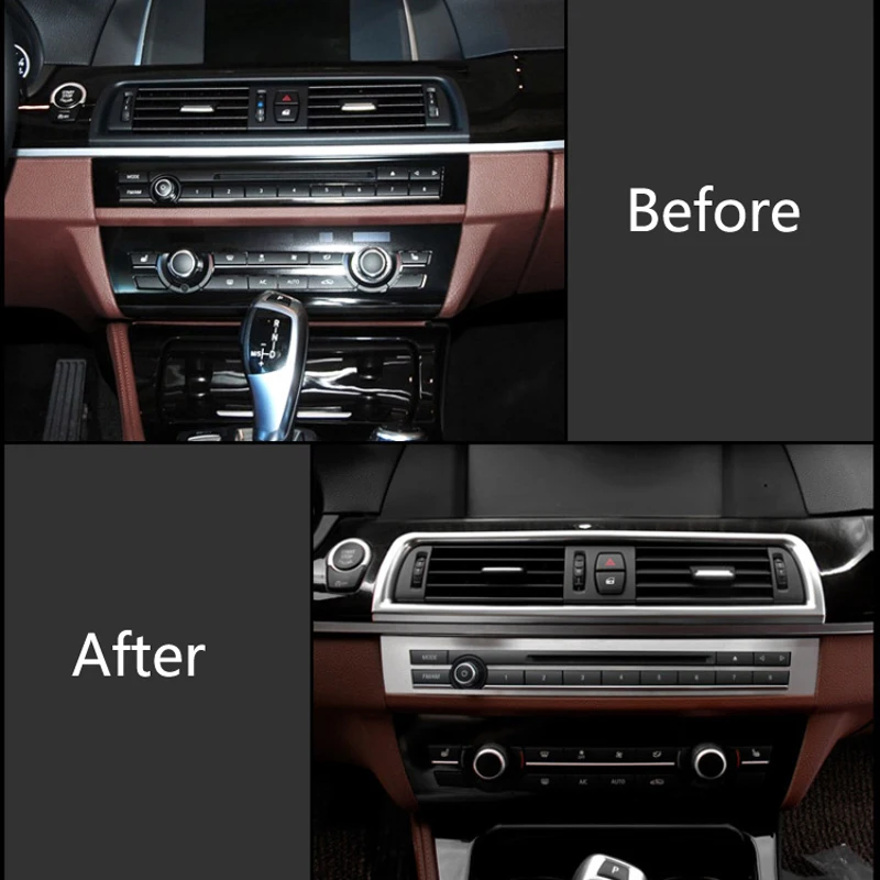 Car Dashboard Console Air Conditioning Outlet Vent Trim Decoration frame Cover 3D stickers For BMW 5 Series F10 F18 Accessories |