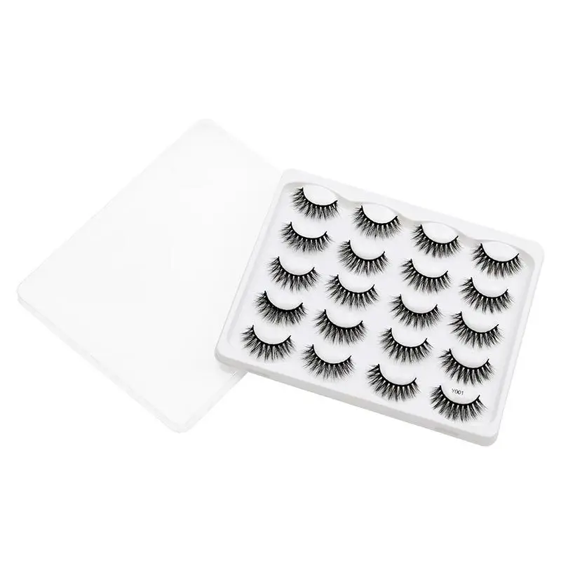 

10 Pairs Handmade 1cm-1.5cm Eyelashes 3D Imitation Mink Eyelashes Natural Thick Eyelashes Eyeash Extension Supplies Wholesale