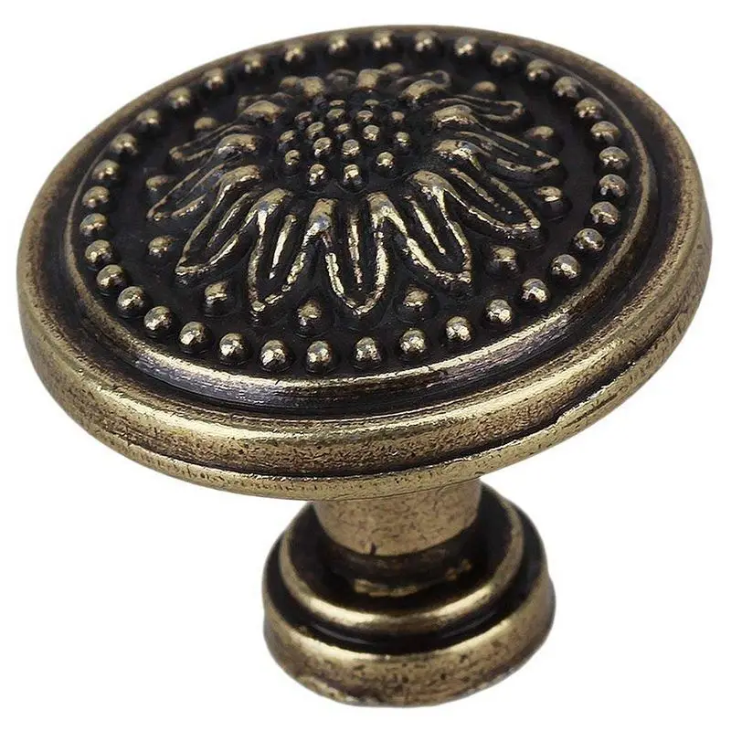 10 упаковок античный бронзовый цветок круглая ручка для кухонного шкафа дверного