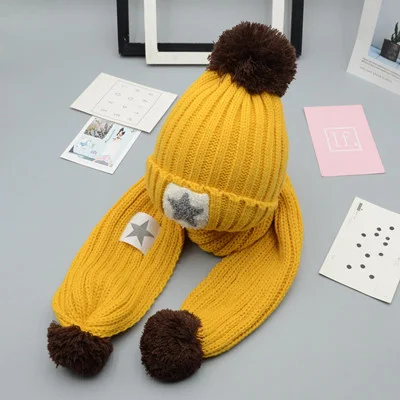 

Children's hat autumn and winter baby's ear protection wool hat children 2 boys' scarf two piece set 5 fashion 4 boys 1-3 years