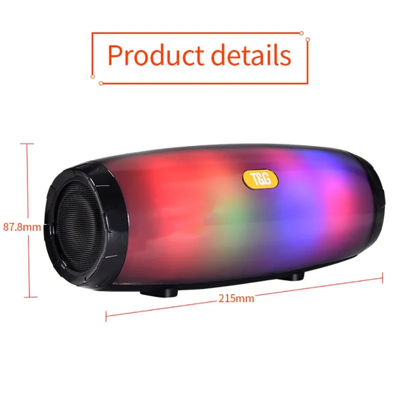 Новый цветной яркий светодиодный портативный Bluetooth 5 0 динамик беспроводной