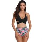 Для женщин купальник Высокая Талия бикини ванный комплект размера плюс, купальник, пуш-ап, бикини, набор, Винтаж пляжная одежда Biquini