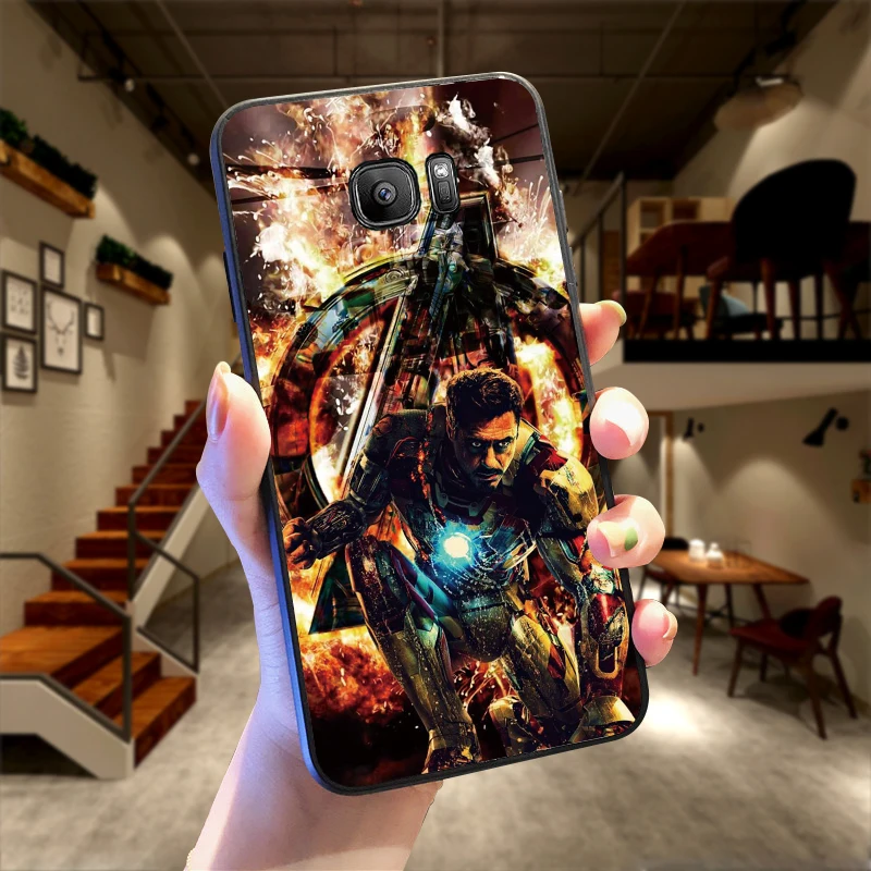 Железный человек мягкий силиконовый чехол для телефона samsung A3 4 5 6 Plus 7 8 910 20 30 40 50 60