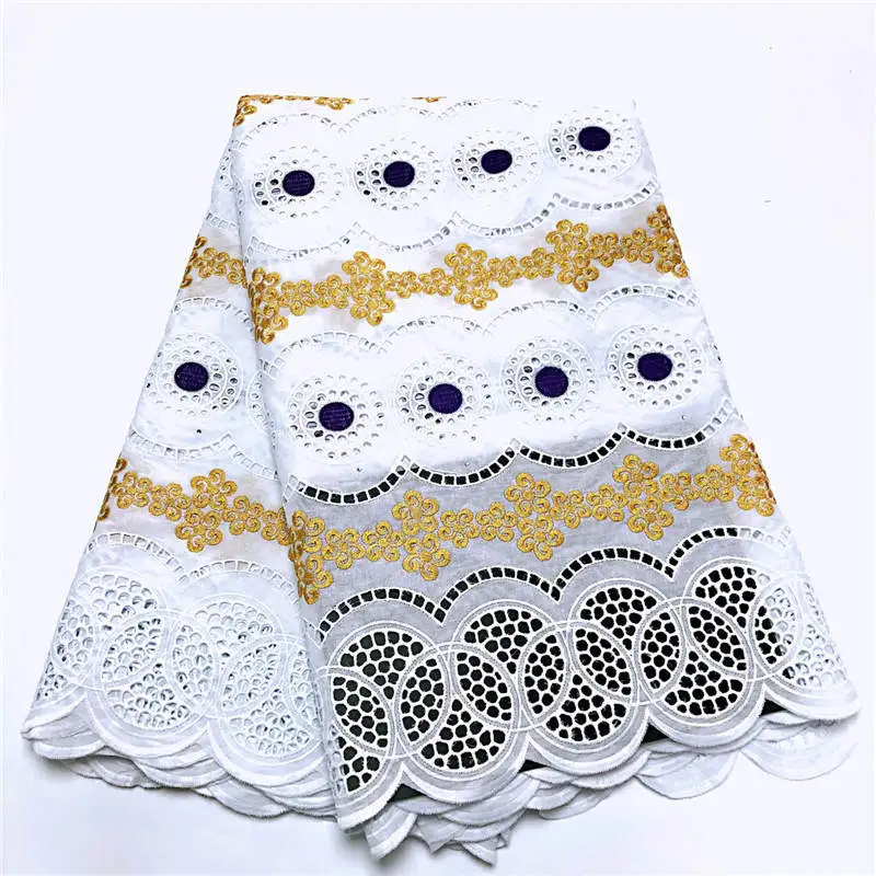 

2020 Fashion High Quality Swiss Voile Cotton Nigerian African Lace Fabric 5 Yards For Party Dress Sewing Material!12LN11256