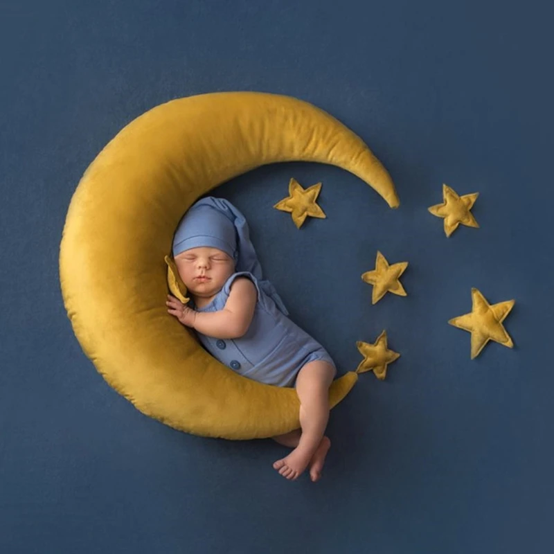 

10 Pcs/Set Newborn Photography Props Baby Posing Crescent Pillow+Stars+Square Pillow Kit Infants Photo Shooting Fotografi