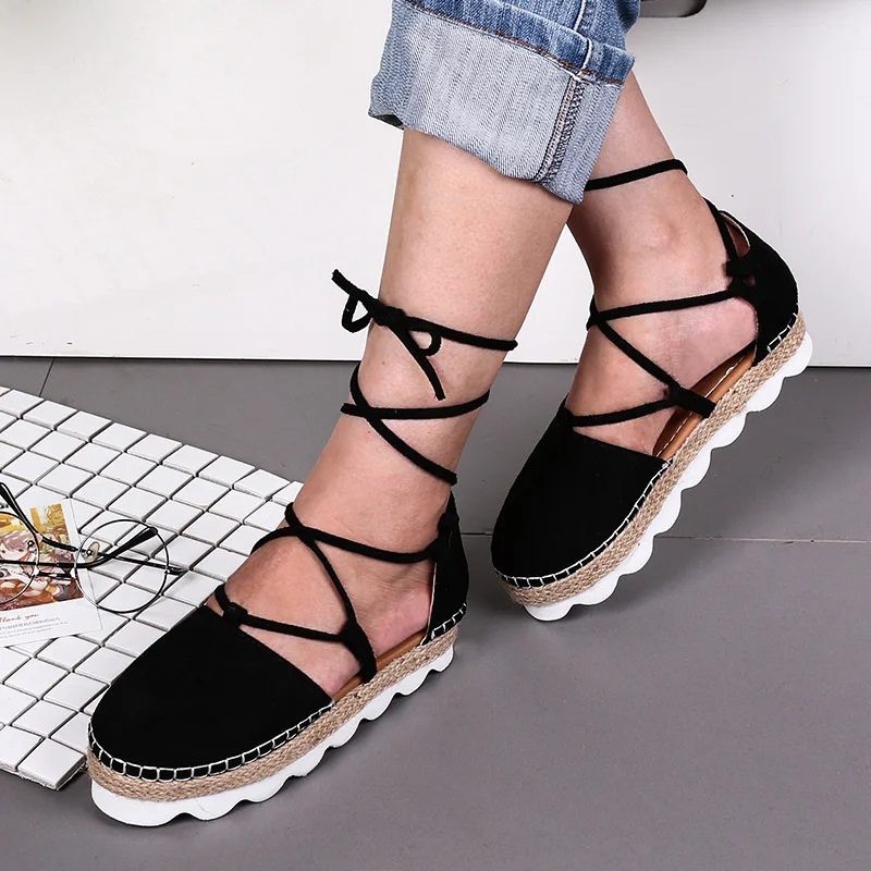 Женские сандалии с ремешком на щиколотке повседневные нескользящей толстой