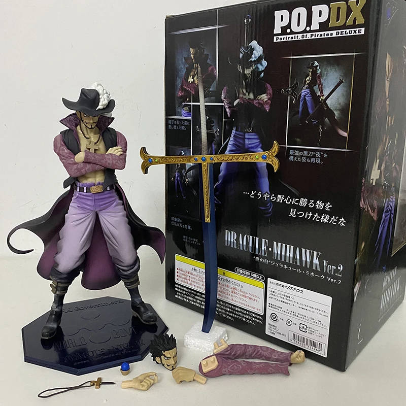 Anime ONE PIECE Figure POP DX Dracule Mihawk Action Figurine Shanks 10th Anniversary Model Toy Collectables Boy Gift