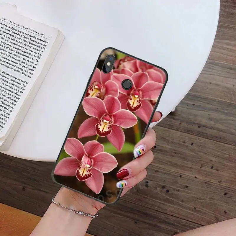 

Beautiful Orchid Flowers pattern Phone Case For Xiaomi Redmi note 7 8 9 t max3 s 10 pro lite Luxury brand shell funda coque