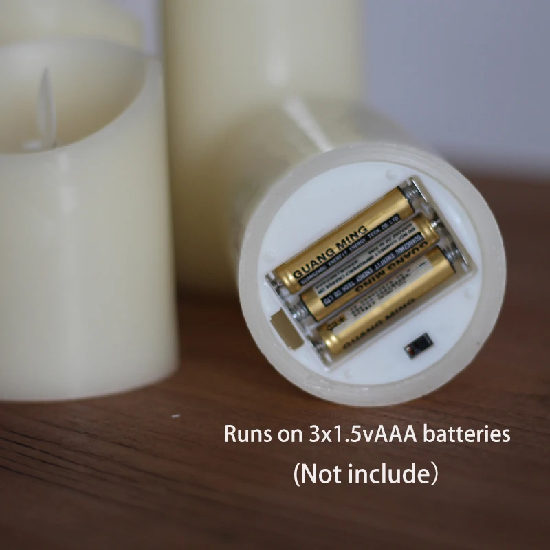 Беспламенного светодиодный Свеча светильник настоящий парафин Столбы с