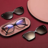 2021 cat eye polarized sunglasses women 2 in 1 magnetic clip on glasses tr90 optical prescription eyeglass frames magnet clips