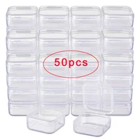 50pcs mini plastic storage containers box portable pill medicine holder storage organizer jewelry packaging for earrings rings