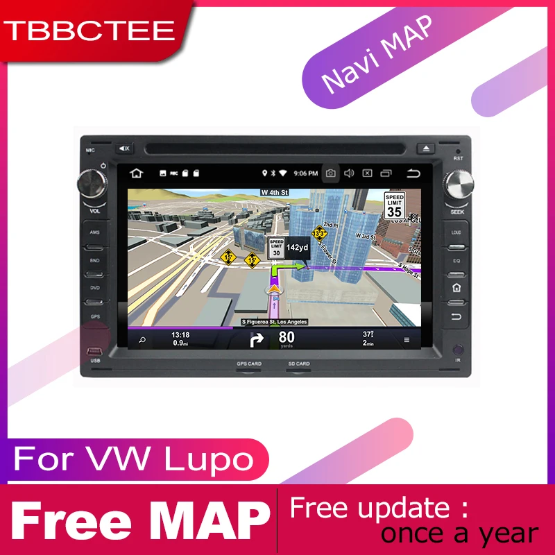 

TBBCTEE 2 DIN Auto DVD Player GPS Navi Navigation For Volkswagen VW Lupo 2005~2009 Car Android Multimedia System Screen Radio