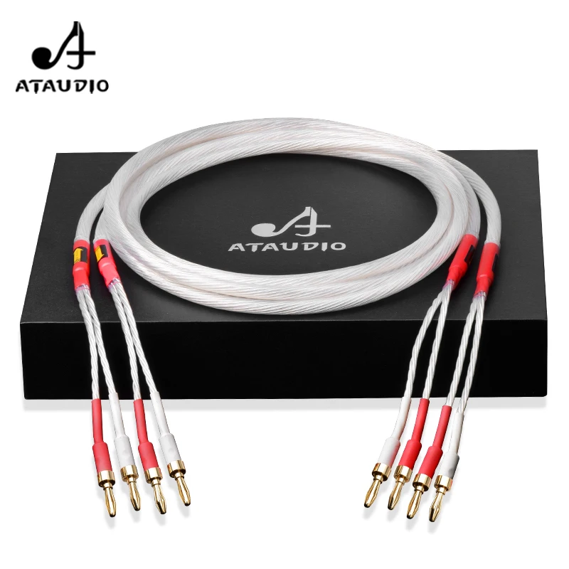 ATAUDIO одна пара hifi Акустический кабель высококачественный посеребренный провод