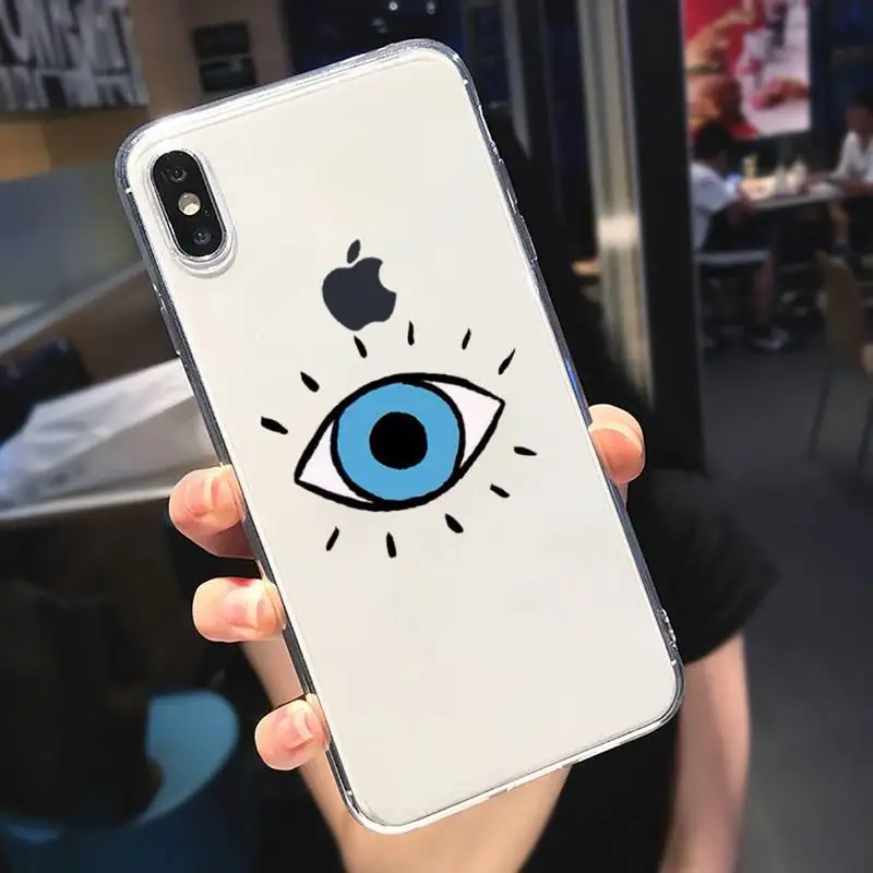 

Evil eye Mysterious Blue Totem Phone Case Transparent soft For iphone 5 5s 5c se 6 6s 7 8 11 12 plus mini x xs xr pro max