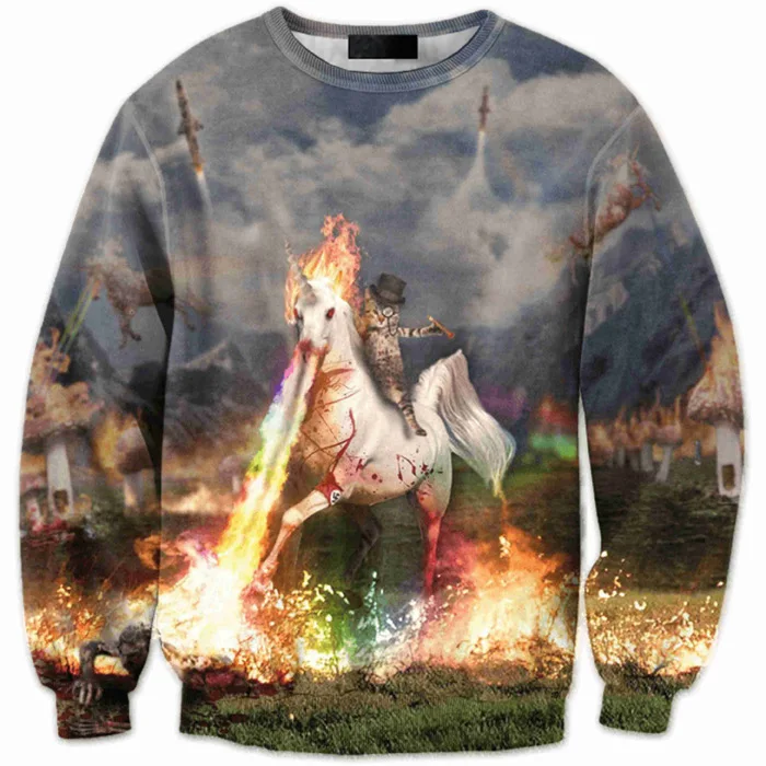 

CNUUIKOOEK Sweatshirts Hot Selling Men's 3D War Absurd Printed Hoodie Long Sleeve Pullover Fashion Man Hoodies