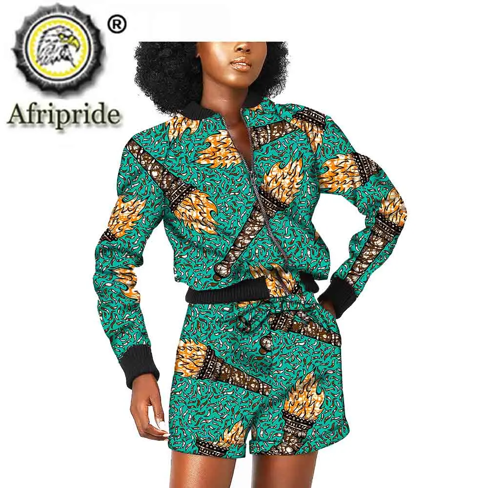 Костюм в африканском стиле для женщин Dashiki пальто куртка и шорты комплект из 2