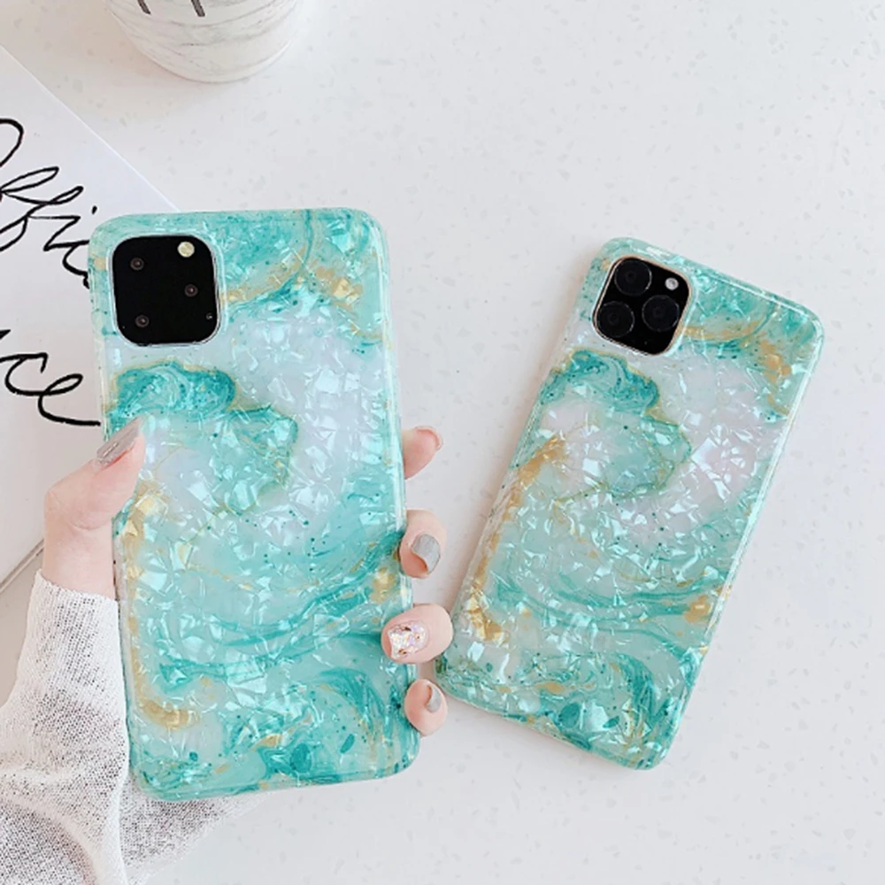 Простой Роскошный чехол для телефона с текстурой мрамора и камня iPhone 7 8 6 6s Plus 11 Pro