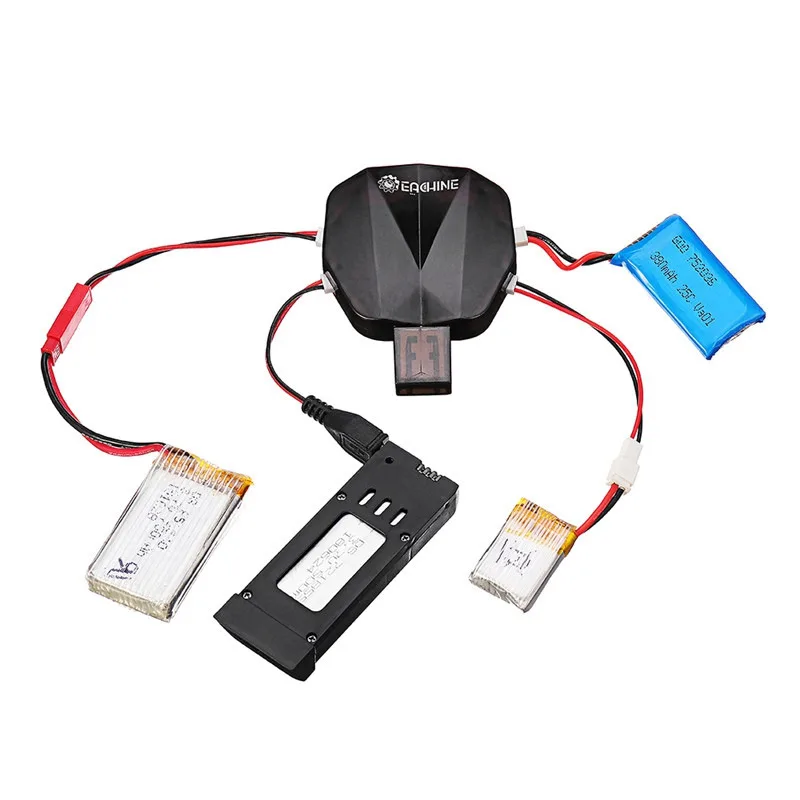 4 в 1 1S 3 7 В Lipo зарядное устройство с 12 зарядным кабелем JST MX2.0 XH2.54 USB для E58 E010 RC Drone FPV