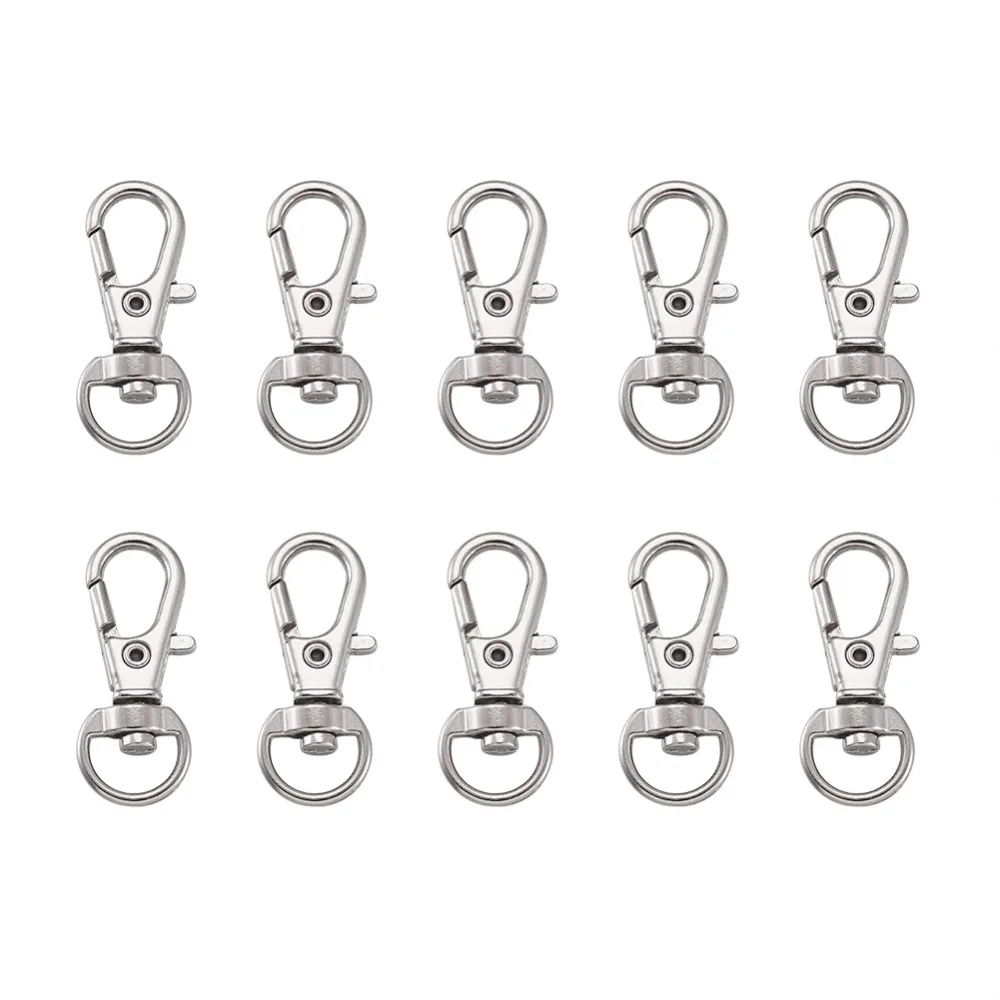 100pcs Alloy Swivel Lanyard Snap Hook Lobster Claw Clasps Jewelry Making Supplies Bag Keychain DIY Accessories about 30.5x11x6mm