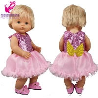 40 cmnenuco doll pink lace dress ropa y su hermanita baby doll outfits