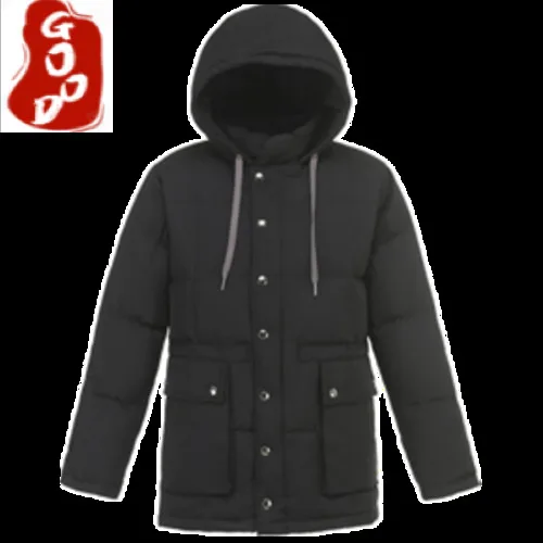 

Мужской теплый пуховик на 90% белом утином пуху, с капюшоном