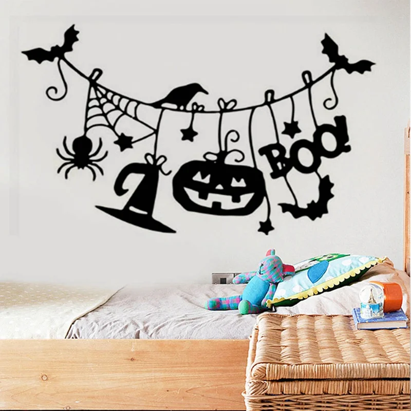 Счастливый Хэллоуин стикер на стену s ободок с хэллоуинской тематикой замок окно