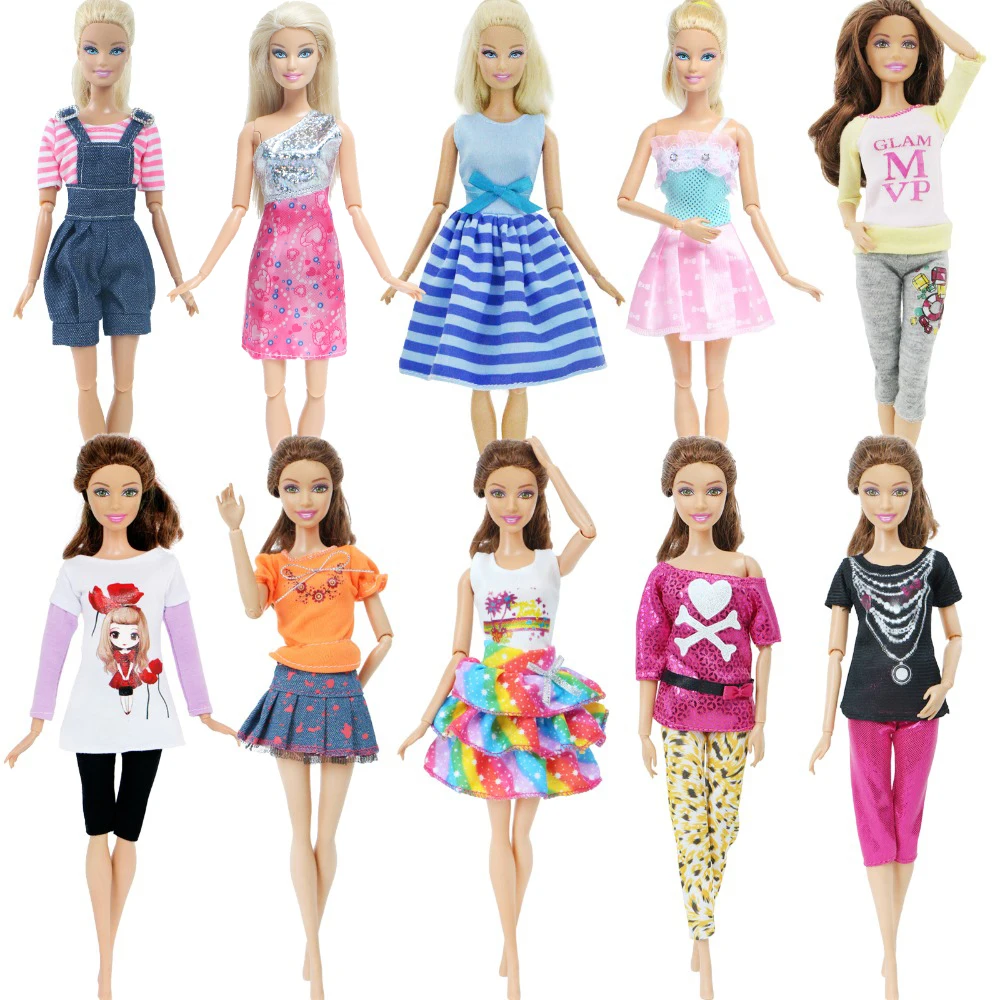 10 компл./лот платье принцессы для куклы вечернее аксессуары одежда Барби модный