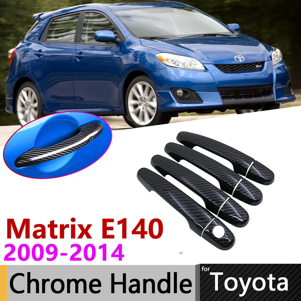 Черная крышка ручки двери из углеродного волокна для Toyota Matrix E140 2009 ~ 2014
