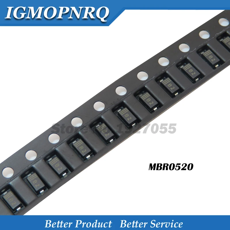 100 шт. MBR0520LT1G SOD 123 MBR0520 SOD123 выпрямитель Schottky с поверхностным креплением новый и