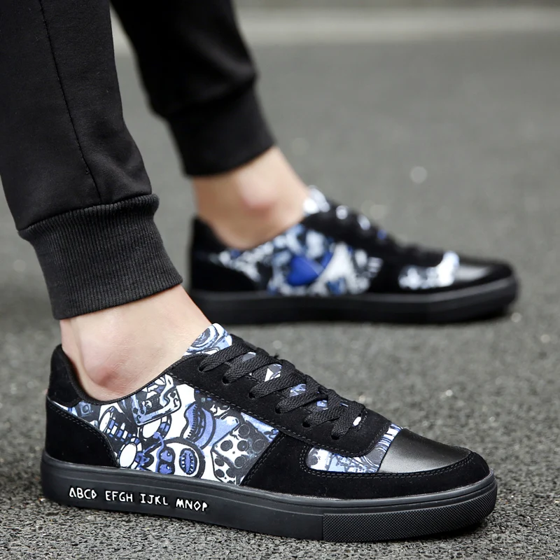 REFAFA Low-top Graffiti Sneakers Men's Earth Moving Shoes Summer Lightweight Breathable Canvas | Спорт и развлечения