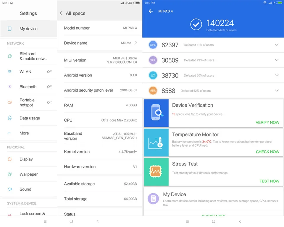 Xiaomi Mi Pad 4, планшеты, ПК, 8,0 дюймов, MIUI 10, Восьмиядерный процессор Snapdragon 660, 32 ГБ/64 ГБ, Мп+ Мп, фронтальная камера заднего вида, двойной Wi-Fi