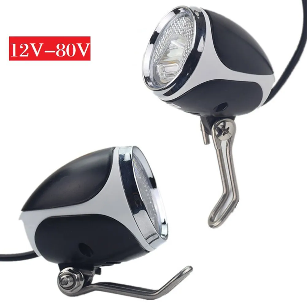 

12-80V Electric Scooter Front Headlight With Horn For Kugoo Electric Bicycle Front Light Lamp Durable E-Bike Parts Accessories