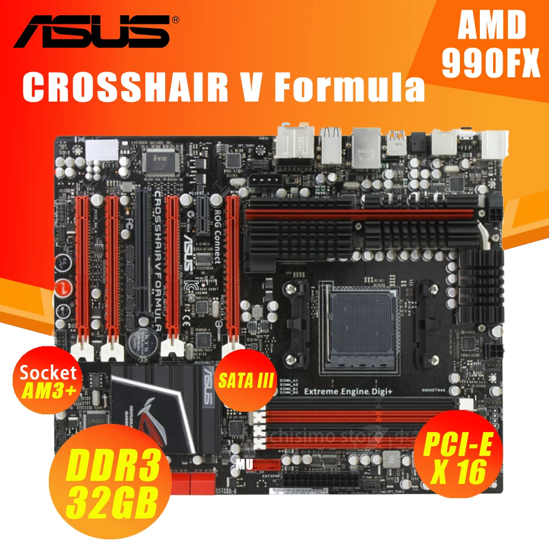Kaufen Buchse AM3 + Asus Fadenkreuz V Formel Motherboard DDR3 32GB Dual-Kanal AMD FX Desktop AMD 990FX Placa-Mãe AM3 + SATA ATX Verwendet