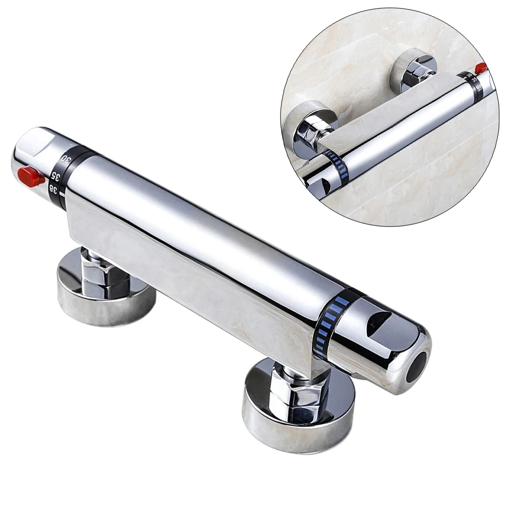 

Thermostatic Shower Bar Valve Wall Mounted Mixer Valve Hot Cold Water Mixer Switch Anti-Scald Tap For Bath