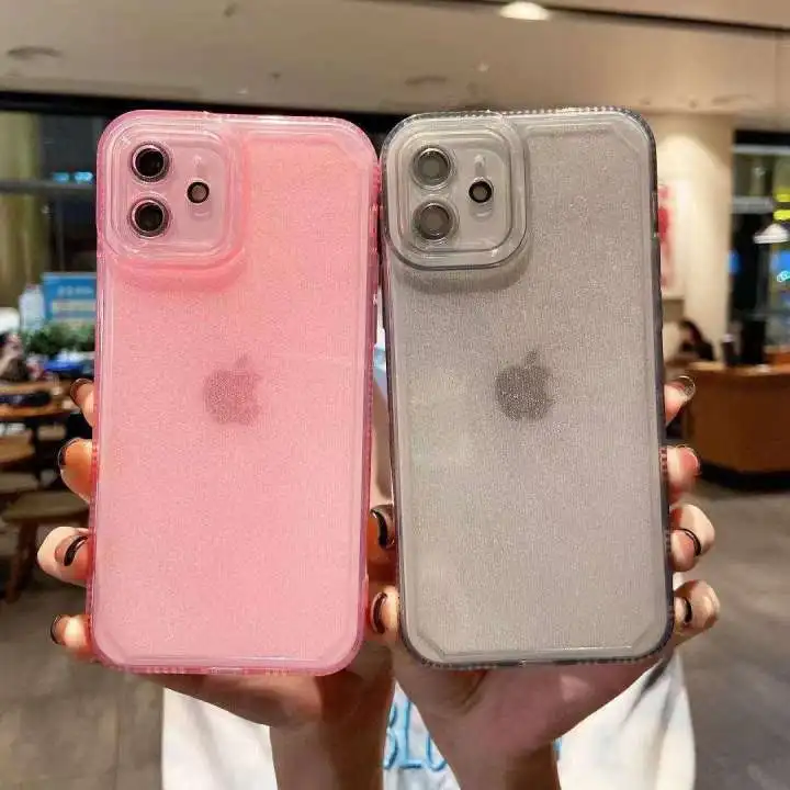 

1DS Angel Eyes Glitter Case For iPhone 11 12 13 Pro Max Mini Anti-collision airbag Case For iPhone 8 Plus XR XS Max SE2 Cover