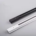 Светодиодная направляющая для трекового светильника, 0,5 м, 1 м, черная, белая, алюминиевая 2-проводная система трекового светильника, универсальная направляющая для прожсветильник