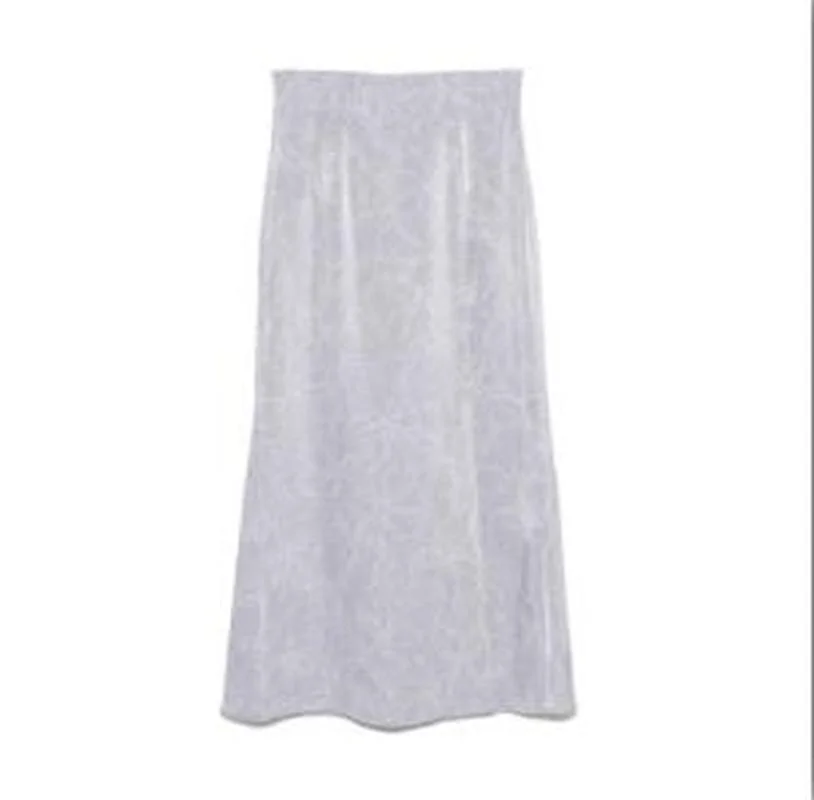 

High Waist Hip A Line Skirt Women Vintage Print Spring Summer 2021 New Outwear Jupe Femme Split Design Faldas Mujer