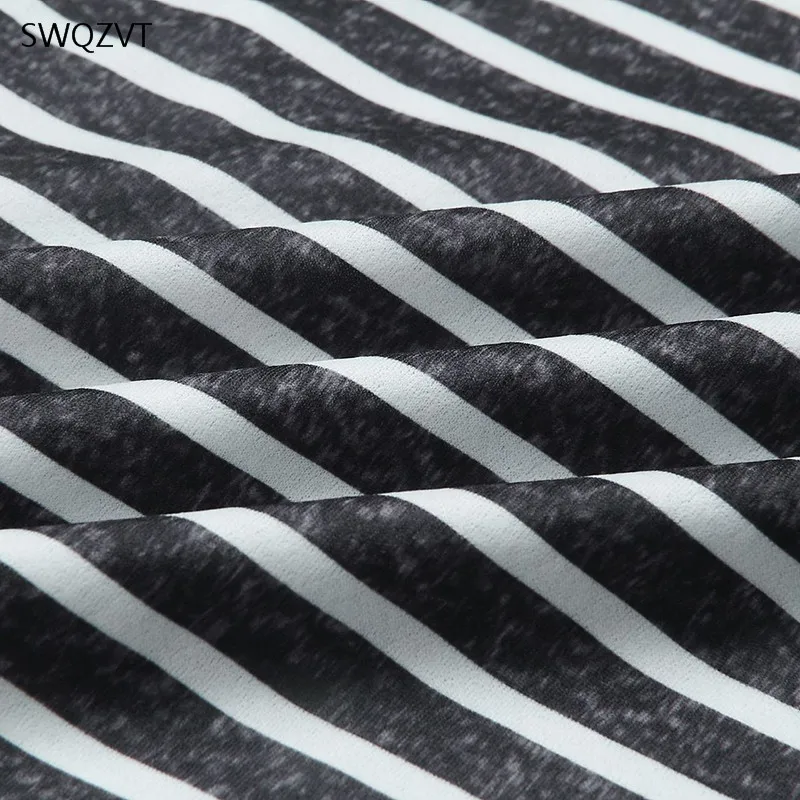 Комбинезон женский в полоску с круглым вырезом и завязкой на талии | Женская