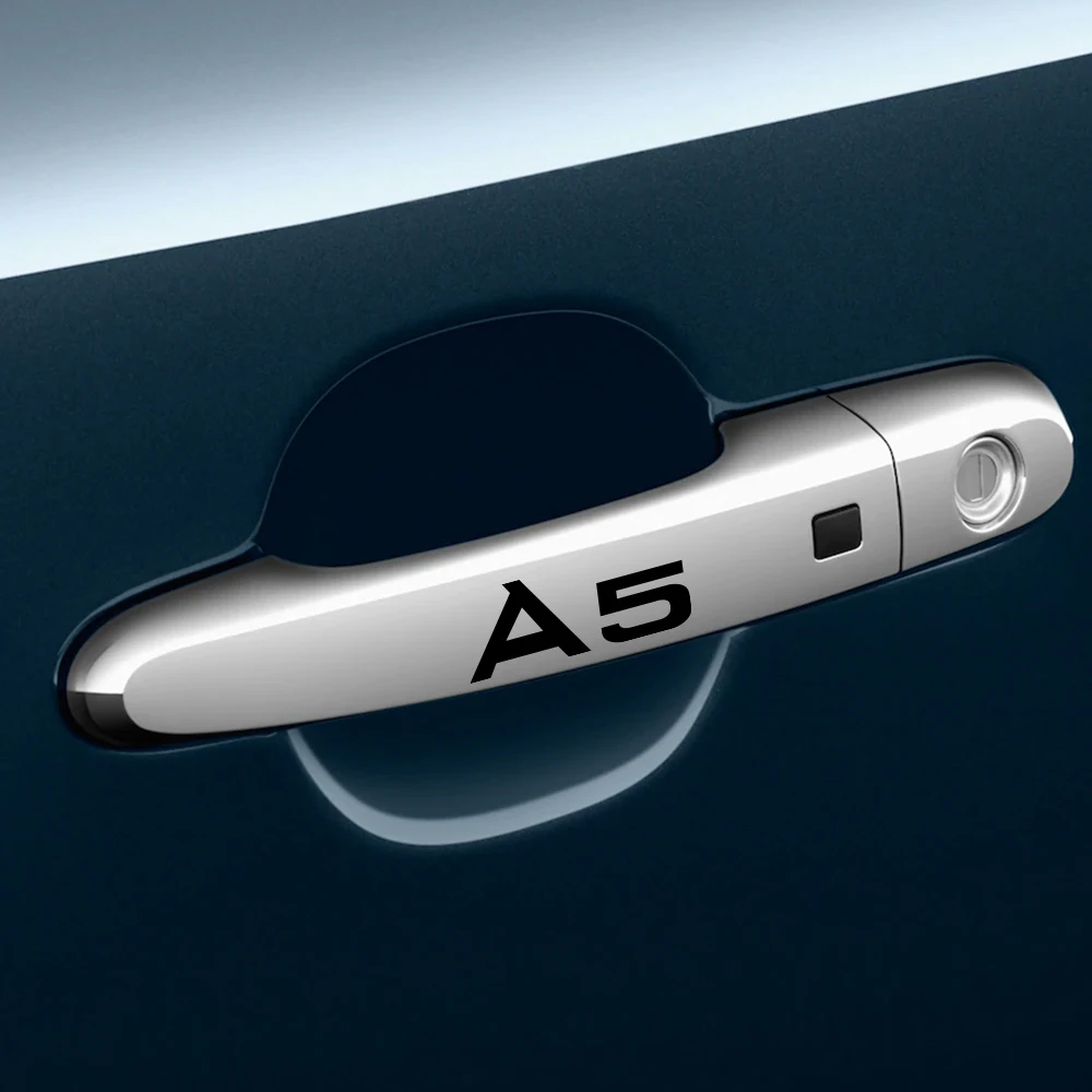 4 шт. наклейки на дверные ручки для Audi A4 B5 B6 B7 B8 A3 8P 8 В 8L A5 A6 C6 C5 C7 A1 A7 A8 Q2 Q3 Q5 Q7 TT RS3 RS4 RS5