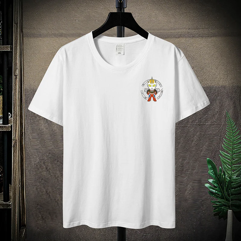 

Altman summer collarless white loose youth hoodless letter casual thin cotton T-shirt