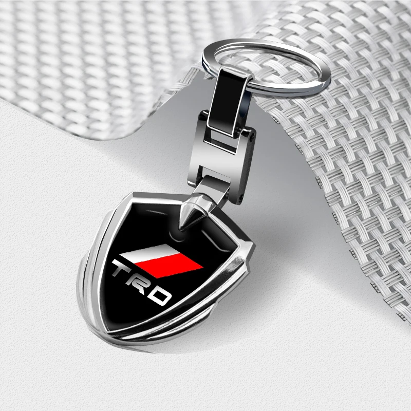 

1pcs Car Metal Shield Type Car Emblem Keychain Keyring for TRD Toyota Corolla Yaris Aygo GT86 Prius RAV4 CHR Camry Auris Avensis