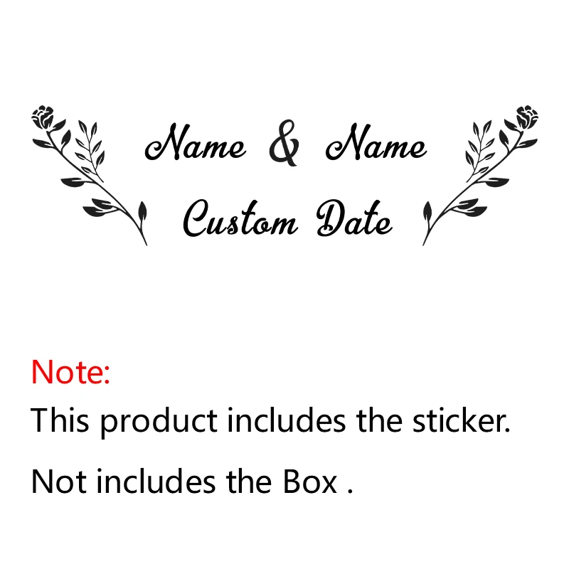 Wedding Cards and Gifts Box Vinyl Sticker Personalized Names Date Decals Custom Stickers For Boxs Art Decoration | Дом и сад