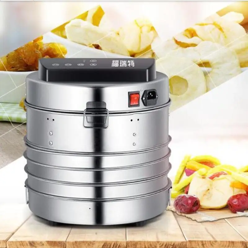 Машина для сушки фруктов, бытовая сушилка для пищевых продуктов из нержавеющей стали, фрукты, овощи, домашние животные, мясорастворимые бобы, пищевая сухая машина небольшого размера