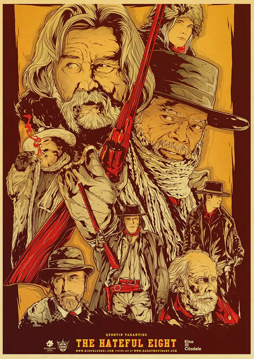Квентин Тарантино фильм Kill Bill/Django Unchained/резервуар собака фильм плакаты крафт-бумага домашний кинотеатр Настенный декор плакат - Цвет: E163