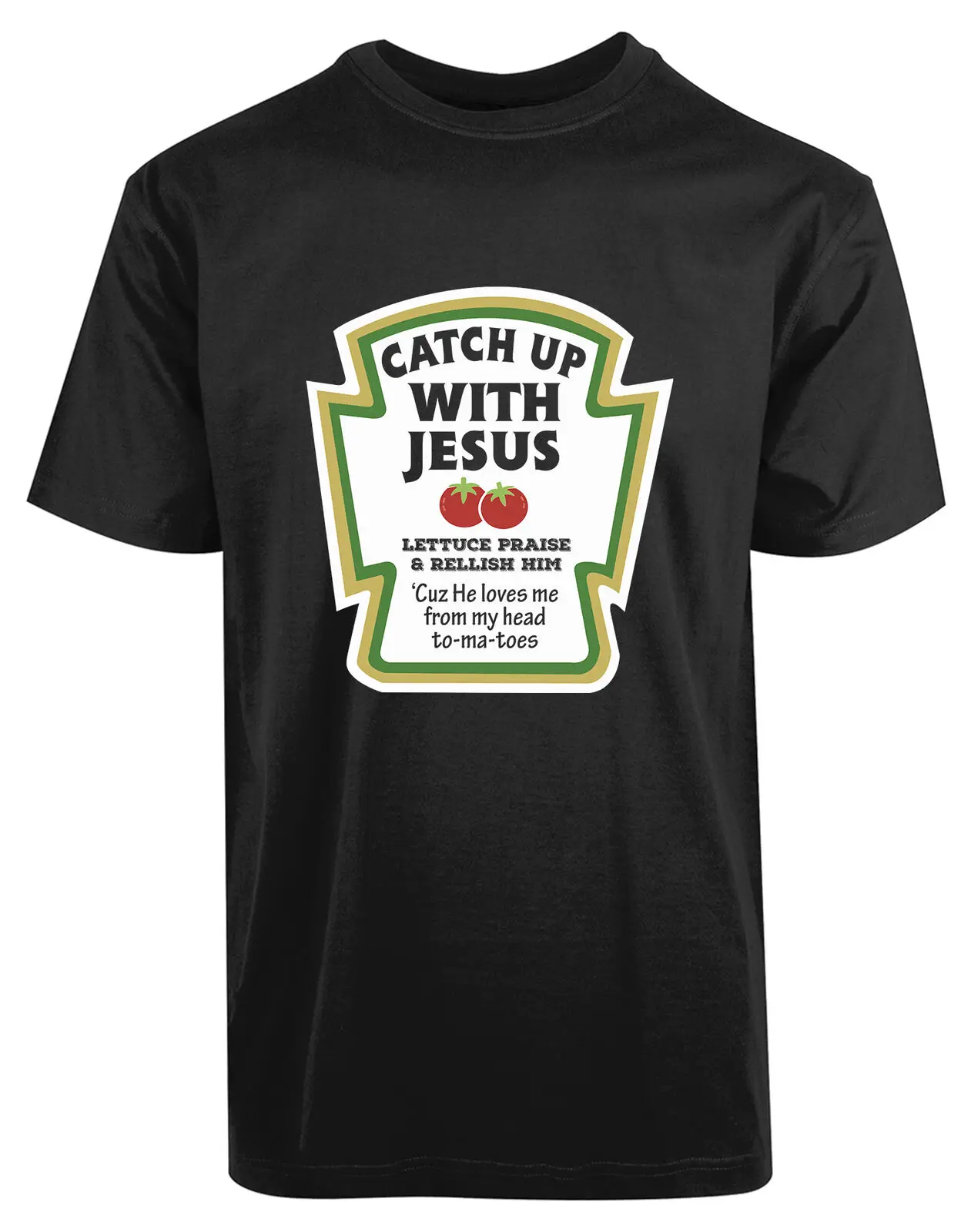 Catch Up With Jesus Ketchup Новая мужская рубашка Blessed от моего сердца до Ma Toe Tee | Мужская