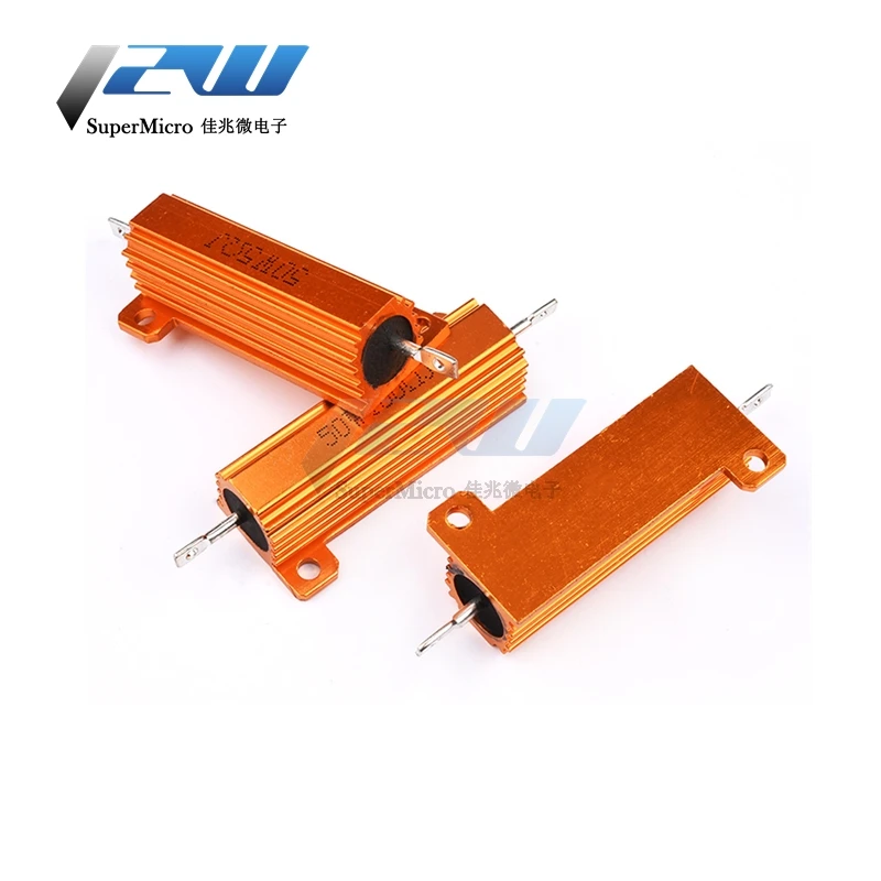 RX24-50W золотой алюминиевый корпус высокая мощность сопротивление 0 1/0 5/1/50/100 Ом 2K