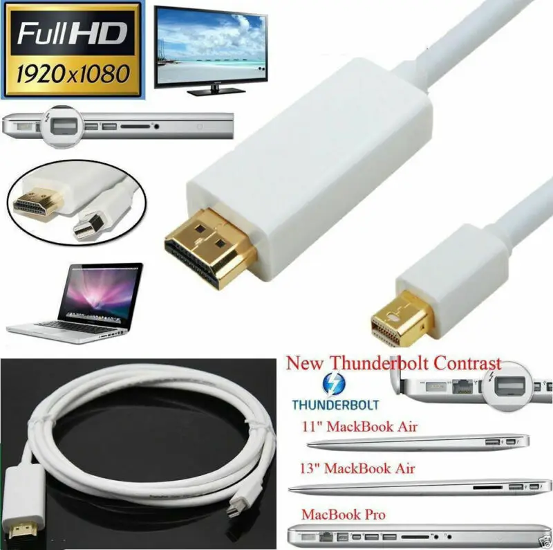 1 8 м дисплейный порт MiniDP типа displayport в hdmi портом ThunderBolt кабель адаптер для ноутбука