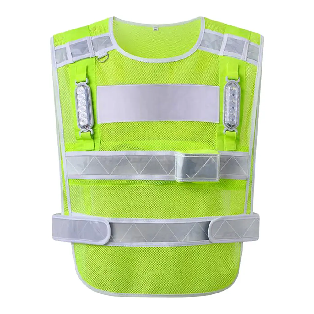 

Green Reflective Safety Vest Woman Man Outdoor Running Worker Construction