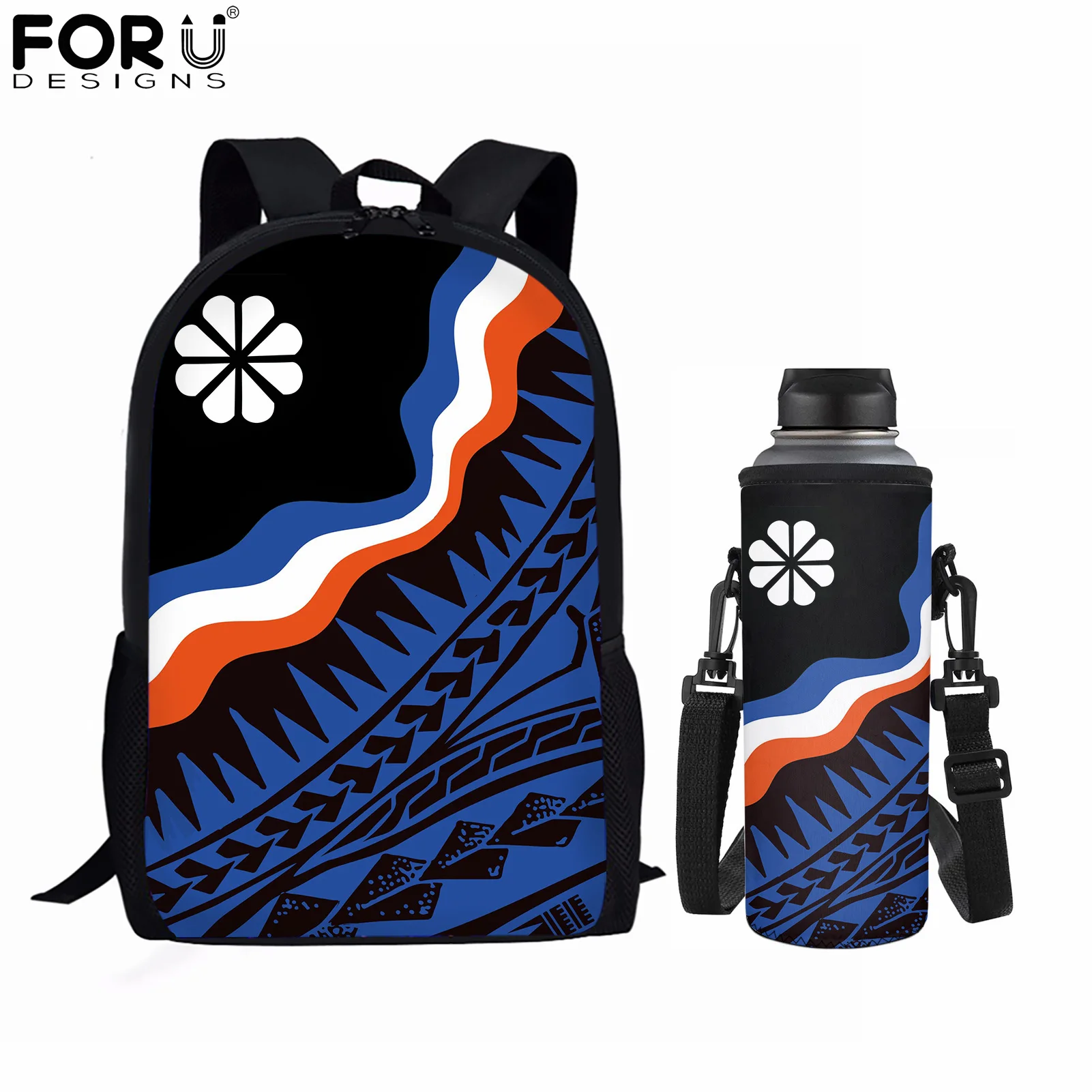 Школьные ранцы FORUDESIGNS для подростков, портативные сумки с крышкой для бутылки с водой, дизайнерский винтажный рюкзак с островным флагом, пов...