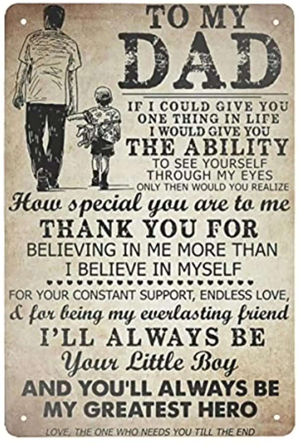 Я всегда буду вашим маленьким мальчиком ВИНТАЖНЫЙ ПЛАКАТ металлические жестяные